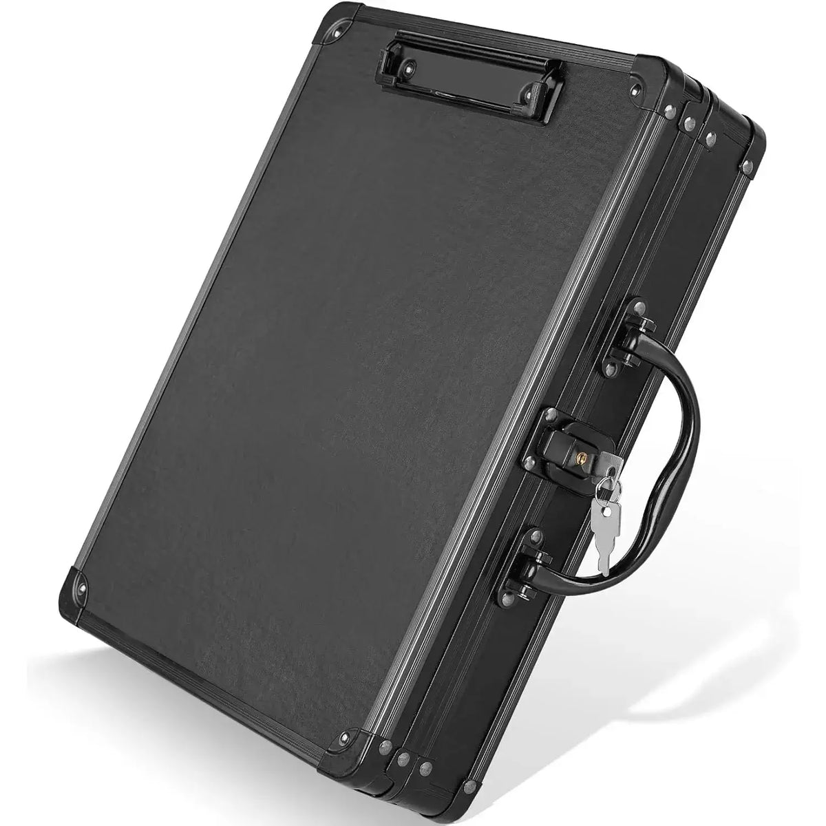 Black Hard Case Clipboard Document Box with Lock