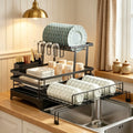 Black Two-Tier Over-Sink Dish Drying Rack