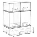 Stackable Clear Plastic Storage Drawers With Front Handles