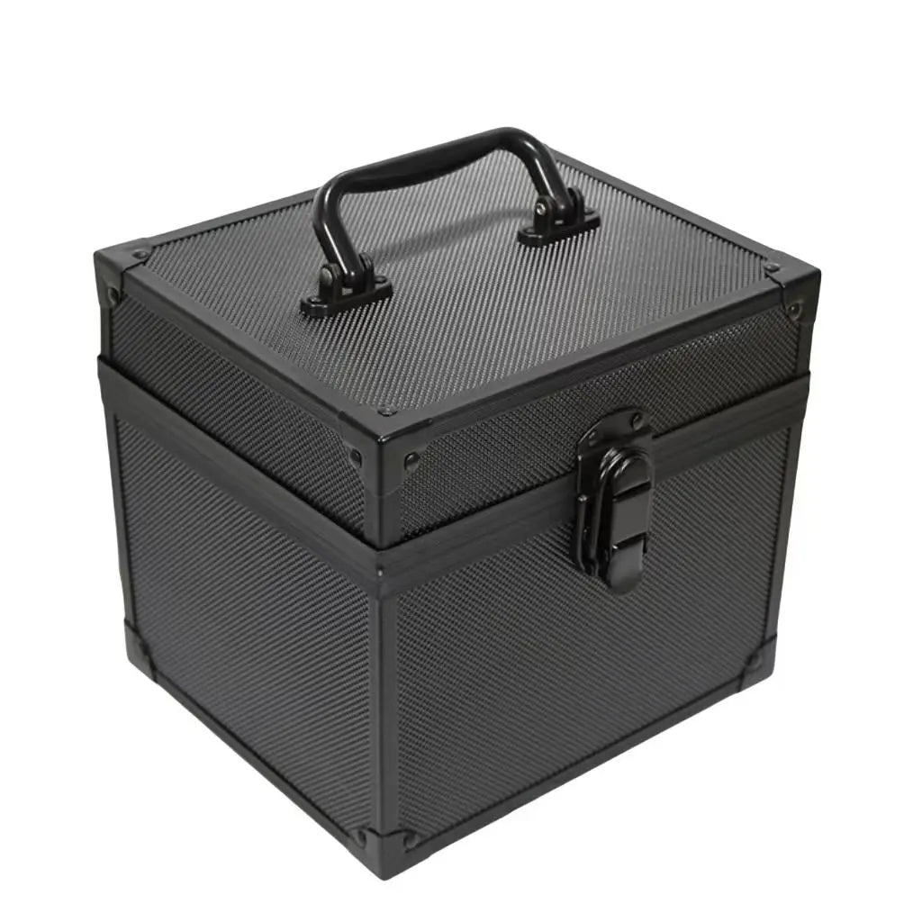 Black Textured Metal Storage Case With Handle