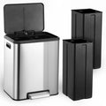 Stainless Steel Dual Bin Step Trash Can