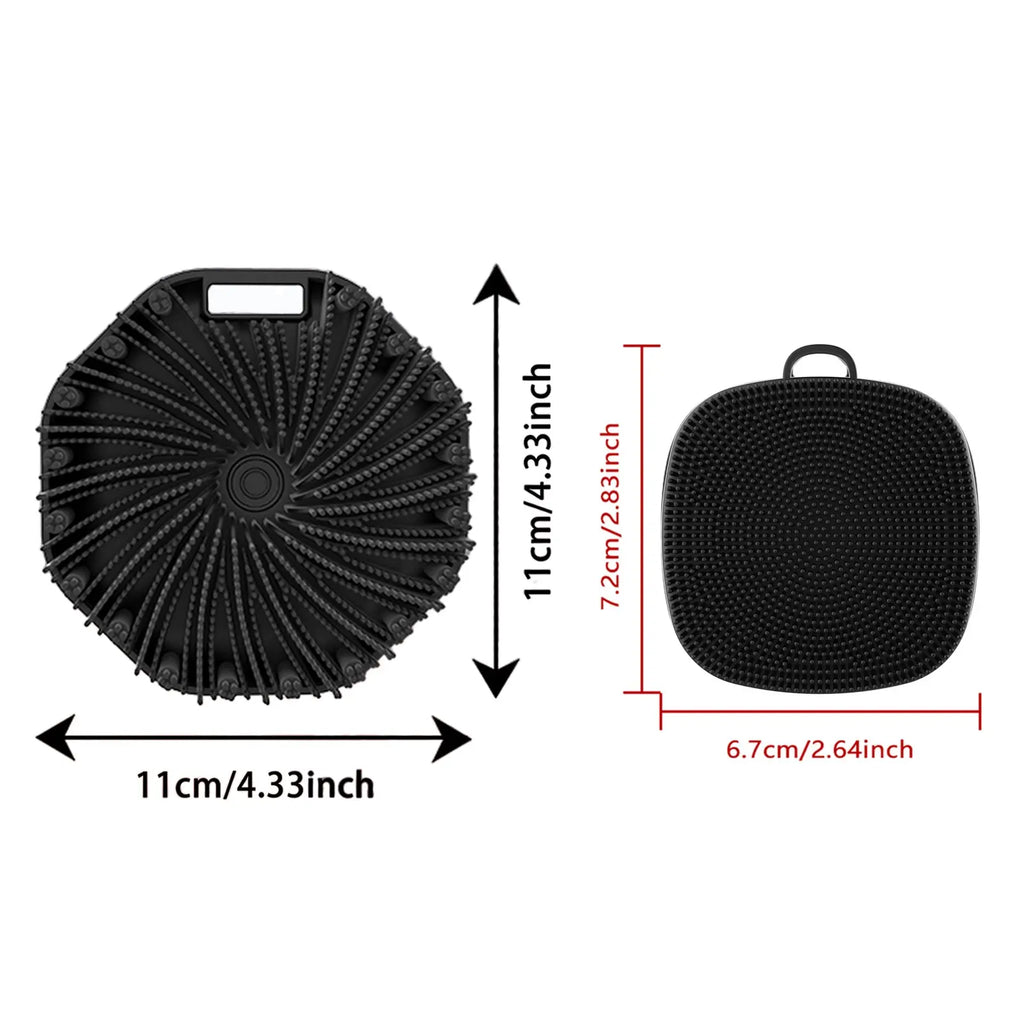 Black Silicone Body and Face Scrubber Brush Set