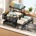 Black Two-Tier Over-Sink Dish Drying Rack
