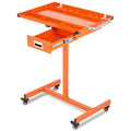 Orange Steel Rolling Work Cart With Drawer