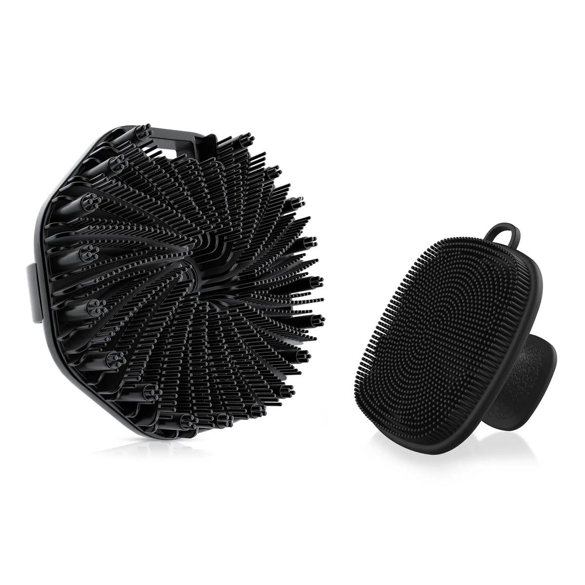 Black Silicone Body and Face Scrubber Brush Set