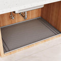Grey Silicone Under Sink Tray Mat with Raised Edge