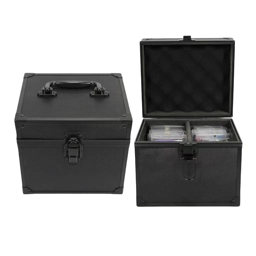 Black Textured Metal Storage Case With Handle