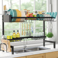 Black Metal Two-Tier Over-Sink Dish Drying Rack