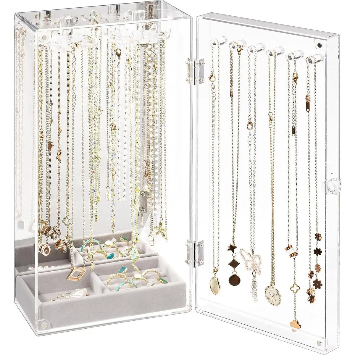 Clear Acrylic Hanging Necklace Organizer Case