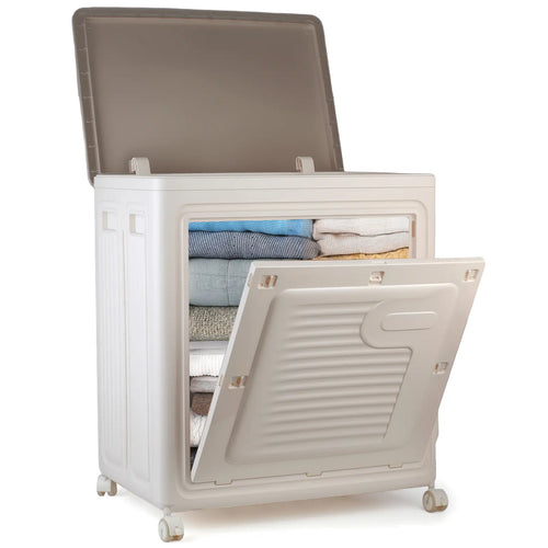 Beige Plastic Storage Chest with Front Door