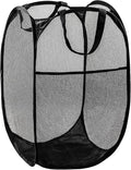 Black Mesh Pop-Up Laundry Hamper with Handles
