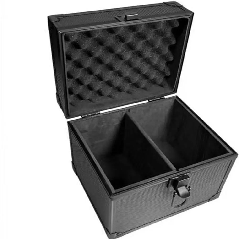 Black Textured Metal Storage Case With Handle