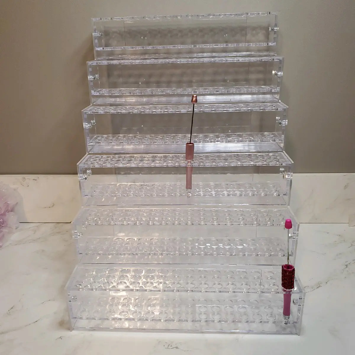 Clear Acrylic Six-Tier Stepped Display Stand