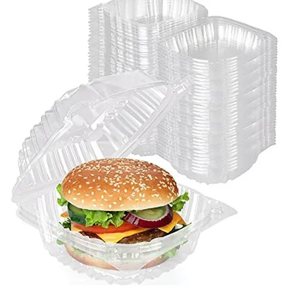 Clear Plastic Hinged Square Takeout Containers