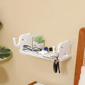 White Elephant Wall Shelf with Key Hooks