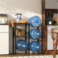 Three-Tier Black Metal Water Jug Rack