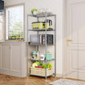 Silver-Grey Five-Tier Wire Storage Shelf